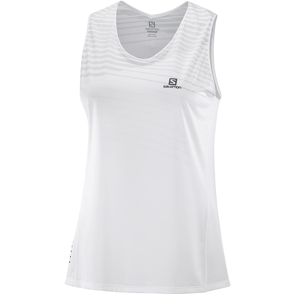 Salomon Singapore Womens T-shirts - SENSE W White | 29781-RFXM